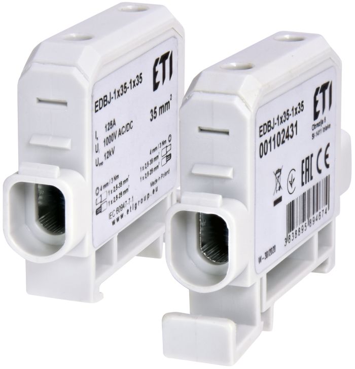Ввідна силова клема EDBJ-1x35-1x35, 125A, 1000V AC/1500V, DC, ETI [001102431]