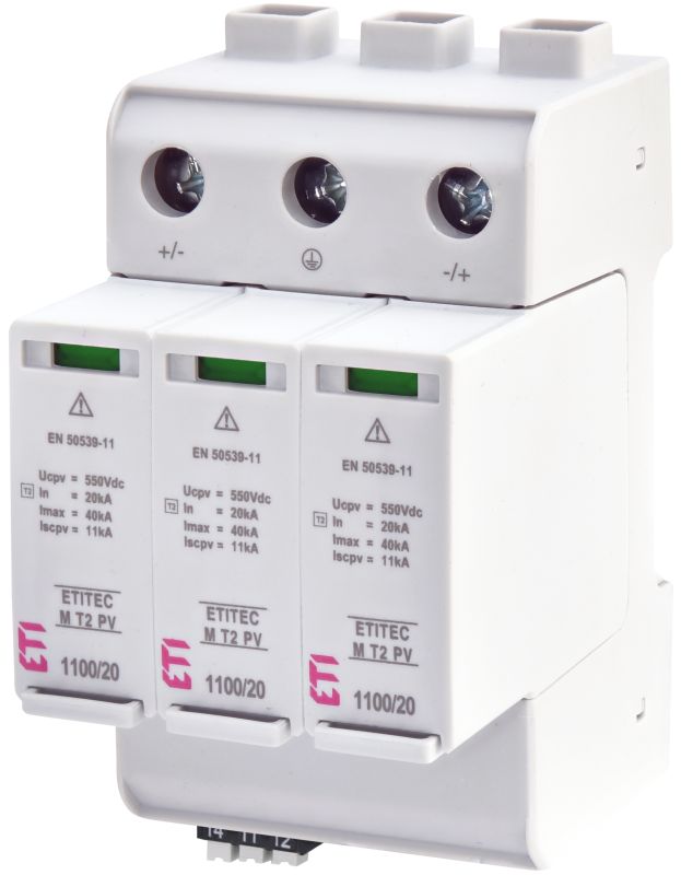 Обмежувач перенапруги ETITEC M T2 PV 1100/20 Y RC (для PV систем), ETI [002440516]