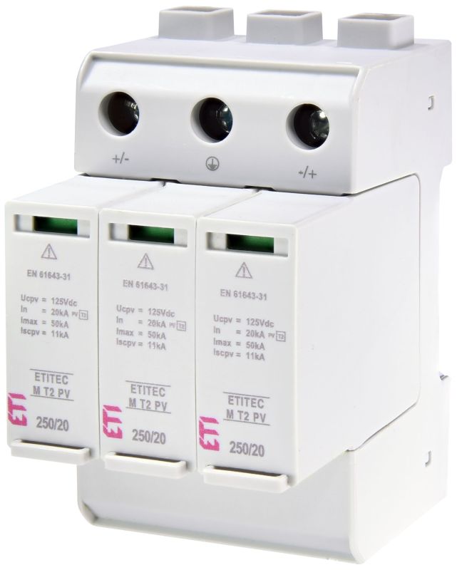 Обмежувач перенапруги ETITEC M T2 PV 250/20 Y (для PV систем), ETI [002440732]