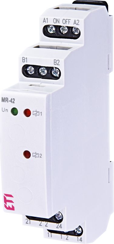Імпульсне реле з функцією "пам'ять" MR-42 UNI 12-240V AC/DC (2x16A_AC1), ETI [002470008]