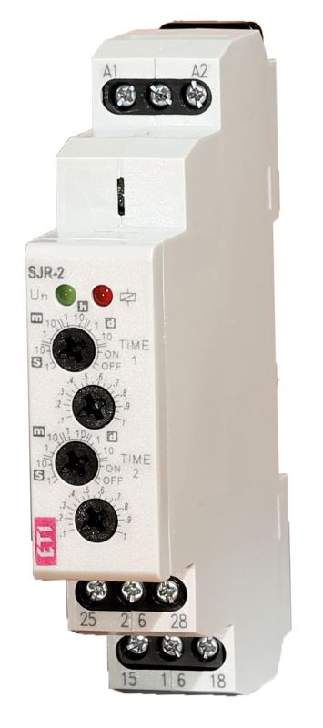 Дворівневе реле часу SJR-2 UNI 12-240 AC/DC (2x16A_AC1), ETI [002470090]