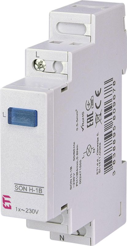 Однофазний індикатор наявності напруги SON H-1B, синій, LED, ETI [002471555]