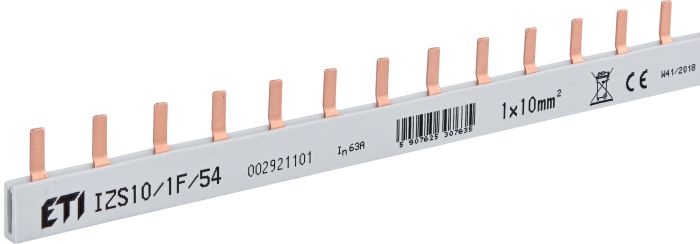 Шина живлення IZS 10/1F/54, 63А, 1P, 1 метр, Pin, 54 мод, ETI [002921101]
