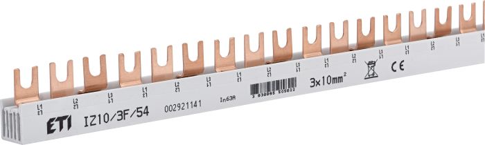 Шина живлення вилочна IZ 10/3F/54, 63А, 3P, 1 метр, 54 мод, ETI [002921141]