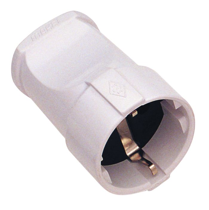 Розетка штепсельна із з/к, білий, Makel [10003]