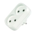Розетка подвійна (двійник) без з/к, 2 гнізда, білий, Makel [10030]
