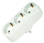 Розетка потрійна (трійник) із з/к, 3 гнізда, білий, Makel [10033]