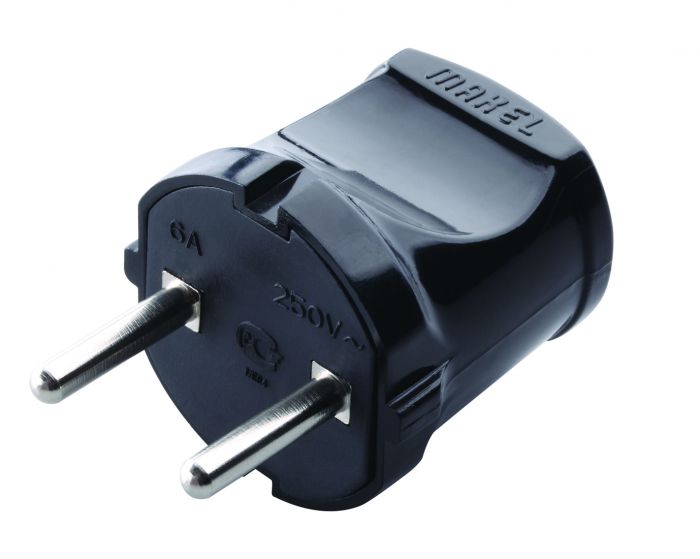 Вилка штепсельна без з/к, чорний, Makel [10051]