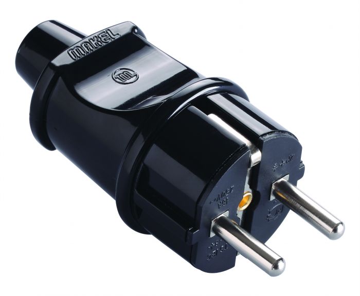 Вилка штепсельна, чорний, Makel [10052]
