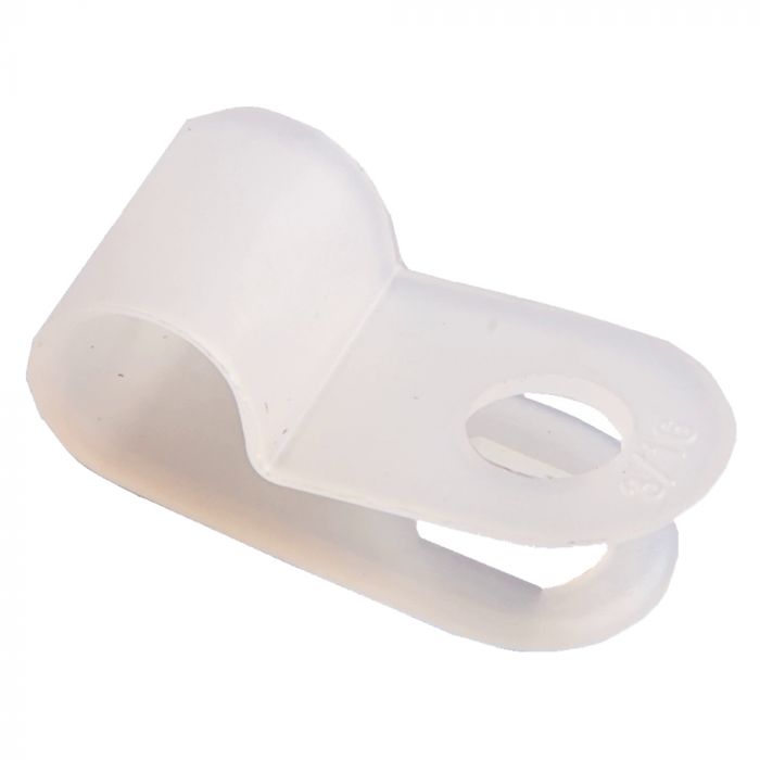 Скоба кабельна під гвинт 1/8R, біла (100шт), TAKEL [502370б]