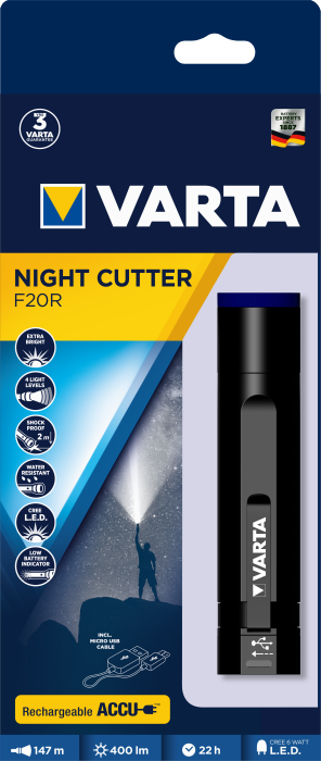 Ліхтар F20R & Cable Night Cutter, Varta [18900101111]