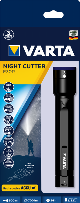 Ліхтар F30R & Cable Night Cutter, Varta [18901101111]
