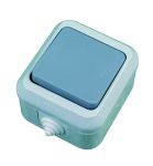 Вимикач прохідний одноклавішний, без підсвітки, сірий, Makel [18103]