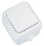 Вимикач прохідний одноклавішний, без підсвітки, білий, Makel [18303]
