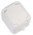 Розетка з кришкою вологозахищена Nemliyer, із з/к, без шторок, білий, Makel [18304]