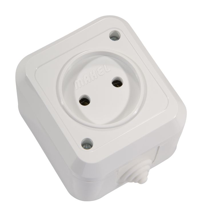 Розетка без з/к Nemliyer, без шторок, білий, Makel [18306]
