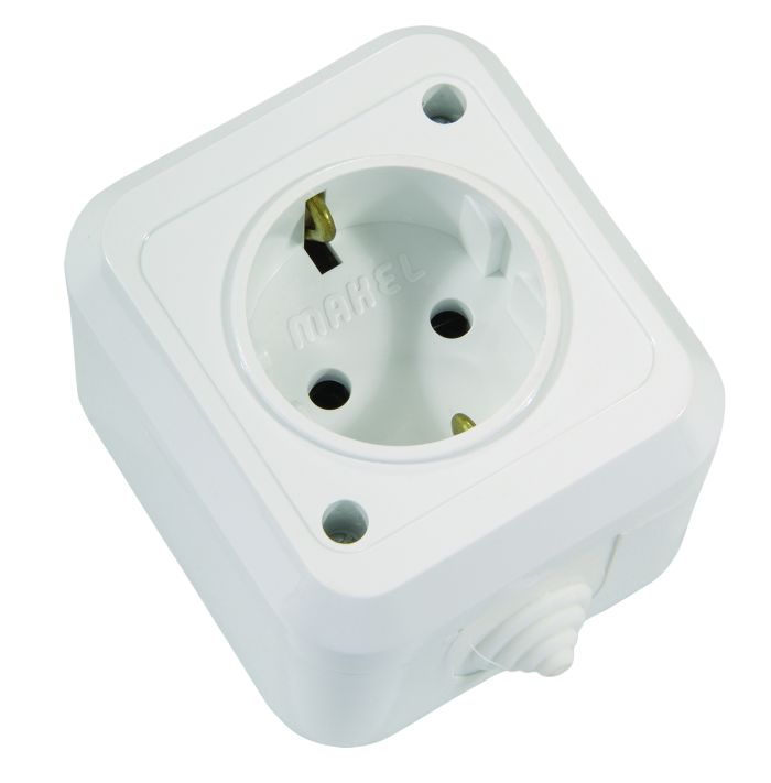 Розетка із з/к Nemliyer, без шторок, білий, Makel [18308]