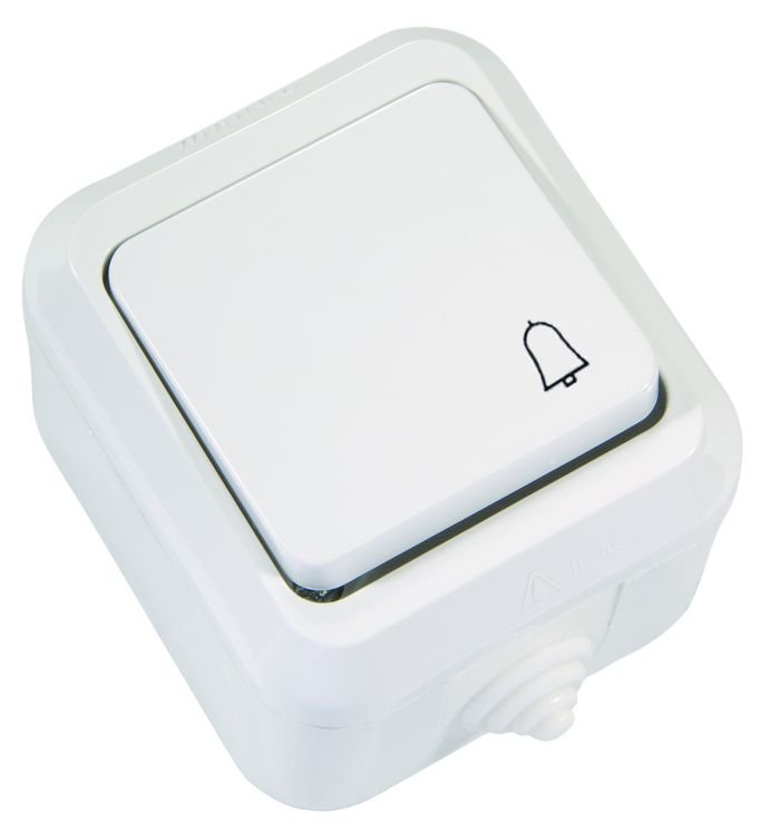 Кнопка дзвінка без підсвітки, білий, Makel [18310]