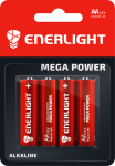 Батарейка Mega Power AA, BLI 4 шт, Enerlight [90060104]