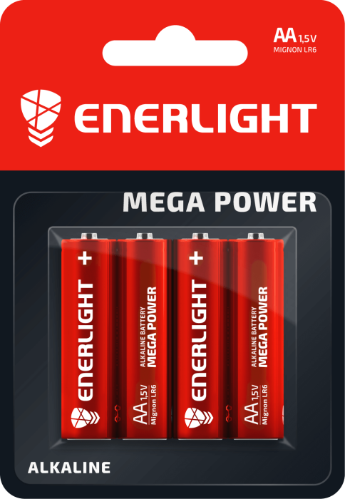 Батарейка Mega Power AA, BLI 4 шт, Enerlight [90060104]