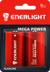 Батарейка Mega Power D, BLI 2 шт, Enerlight [90200102]