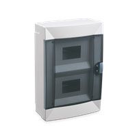 Щит на 16 автоматів 2-х рівневий для відкритого монтажу, з прозорими дверцятами, Makel [28001427]