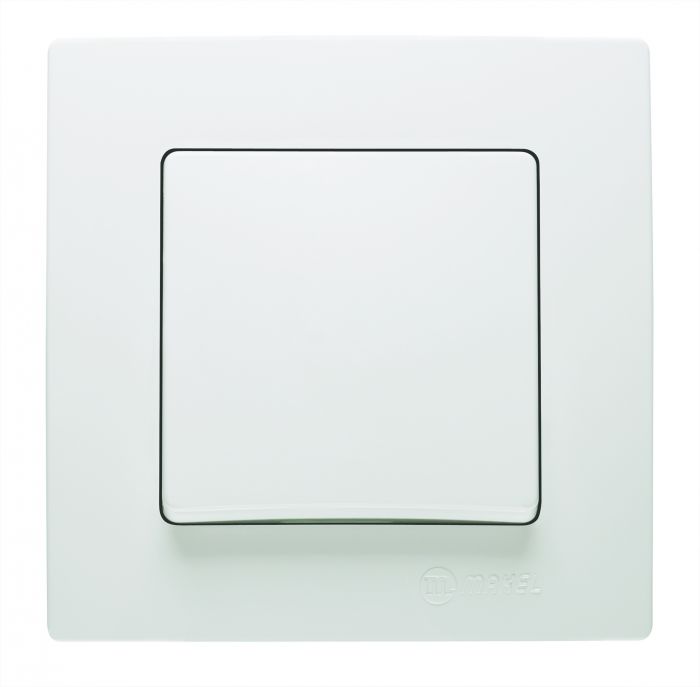 Вимикач одноклавішний Lillium Natural Kare, без підсвітки, білий, Makel [32001001]