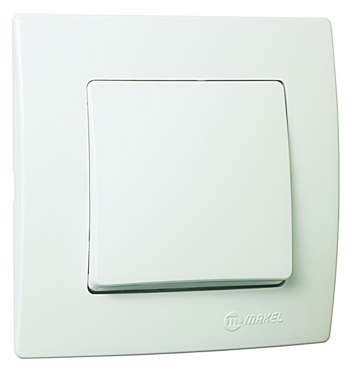 Вимикач одноклавішний Lillium Natural Kare, без підсвітки, білий, Makel [32001001]