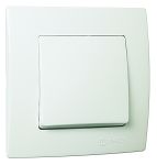 Вимикач перехресний одноклавішний Lillium Natural Kare, без підсвітки, білий, Makel [32001020]