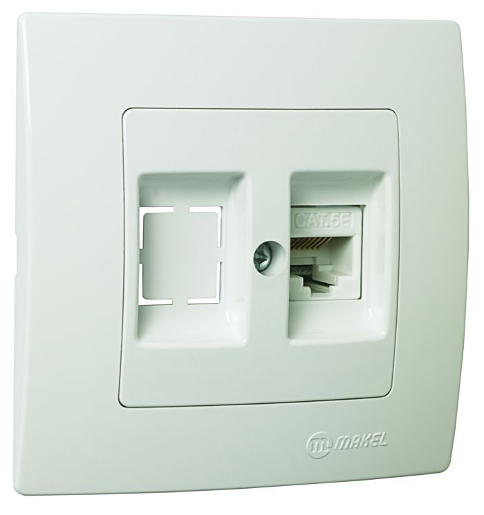 Розетка комп’ютерна Lillium Natural Kare, білий, Makel [32001035]