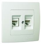 Розетка комп’ютерна подвійна Lillium Natural Kare, білий, Makel [32001036]