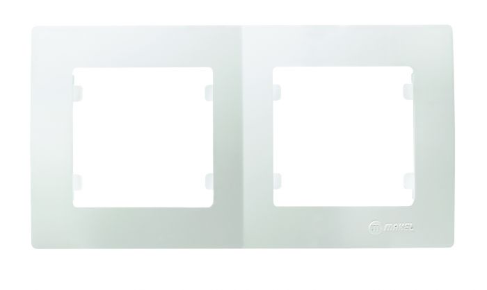 Рамка двомісна горизонтальна Lilium Natural Kare, білий, Makel [32001702]
