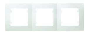 Рамка тримісна горизонтальна Lilium Natural Kare, білий, Makel [32001703]