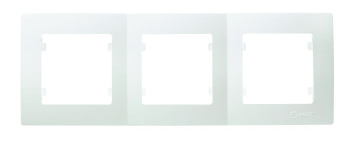 Рамка тримісна горизонтальна Lilium Natural Kare, білий, Makel [32001703]