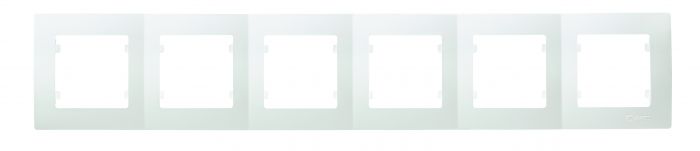 Рамка шестимісна горизонтальна Lilium Natural Kare, білий, Makel [32001706]