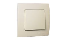 Вимикач одноклавішний Lillium Natural Kare, без підсвітки, кремовий, Makel [32010001]