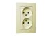 Розетка подвійна без з/к Lillium Natural Kare, без шторок, кремовий, Makel [32010017]