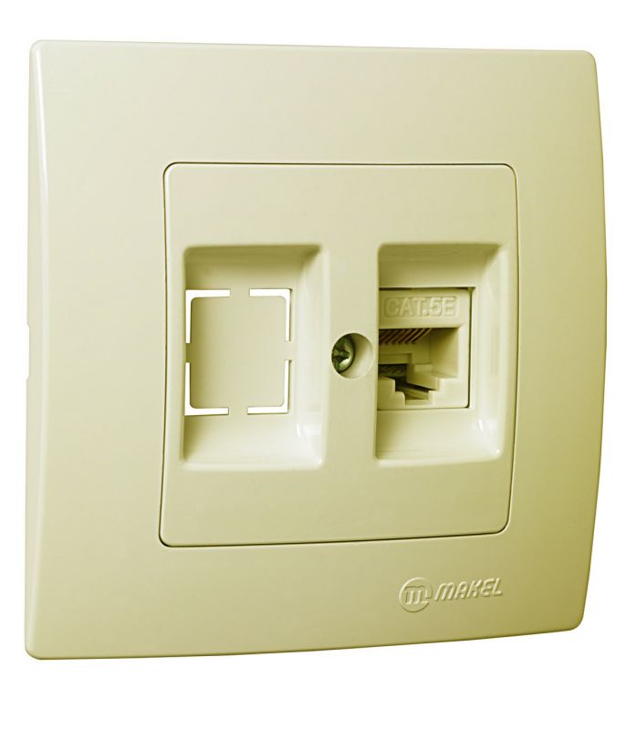 Розетка комп’ютерна Lillium Natural Kare, кремовий, Makel [32010035]