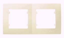 Рамка двомісна горизонтальна Lilium Natural Kare, кремовий, Makel [32010702]