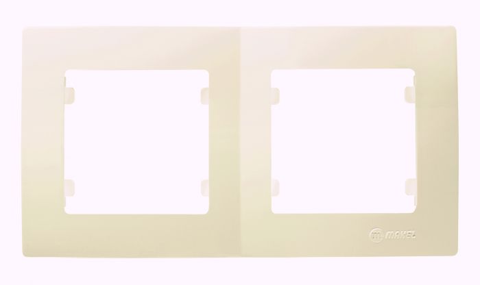 Рамка двомісна горизонтальна Lilium Natural Kare, кремовий, Makel [32010702]