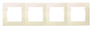 Рамка чотиримісна горизонтальна Lilium Natural Kare, кремовий, Makel [32010704]