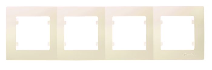 Рамка чотиримісна горизонтальна Lilium Natural Kare, кремовий, Makel [32010704]