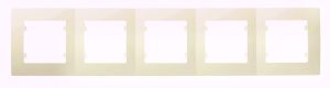 Рамка п'ятимісна горизонтальна Lilium Natural Kare, кремовий, Makel [32010705]