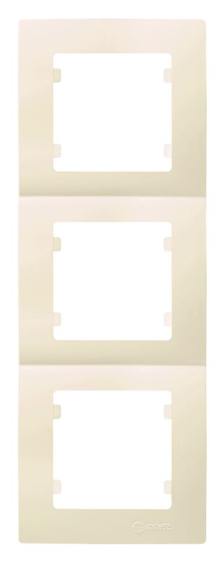 Рамка тримісна вертикальна Lilium Natural Kare, кремовий, Makel [32010708]