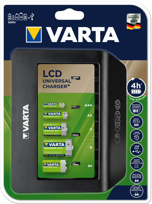 Зарядний пристрій LCD Universal Charger Plus, Varta [57688101401]