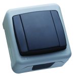 Вимикач одноклавішний без підсвітки, сірий, Makel [36064001]