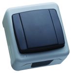 Вимикач одноклавішний прохідний без підсвітки, сірий, Makel [36064005]