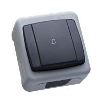 Кнопка дзвінка без підсвітки, сірий, Makel [36064050]