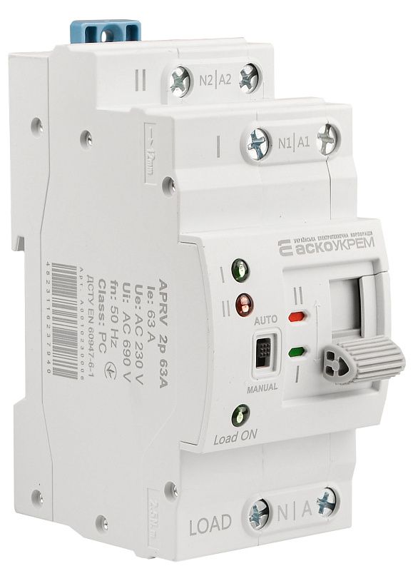 Автоматичний перемикач вводу (I-II) APRV 2P 63A, ACKO [A0010230006]