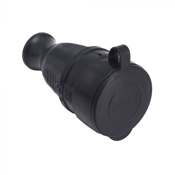 Розетка каучукова переносна KDP 2Р+РЕ, 16А, IP44, чорна, Bylion [403354]